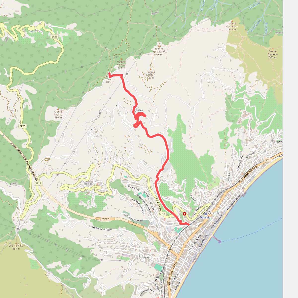 Alassio - Vegliasco - Sella di Caso