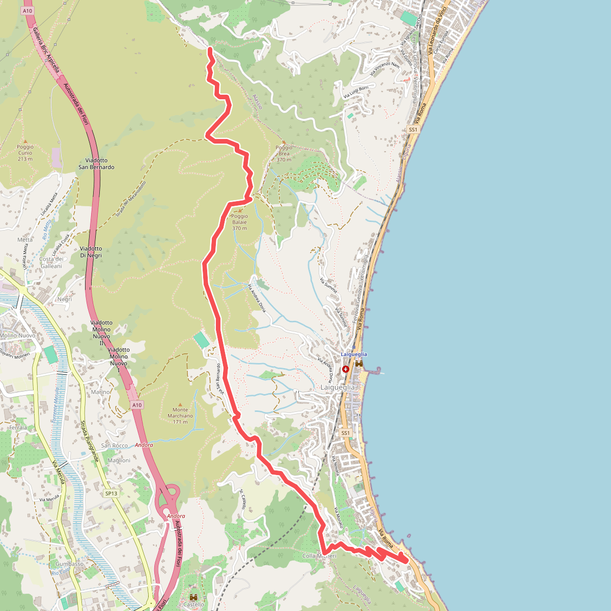 Laigueglia - Colla Micheri - San Bernardo