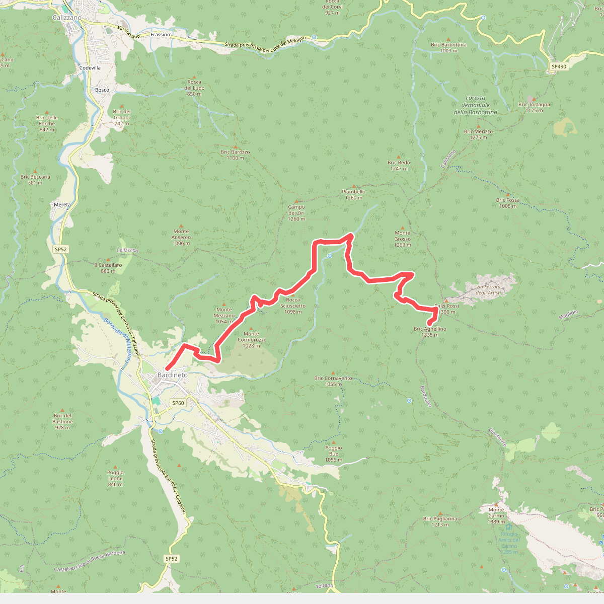 Bardineto - Conca dei Carbonari - Bric Agnellino