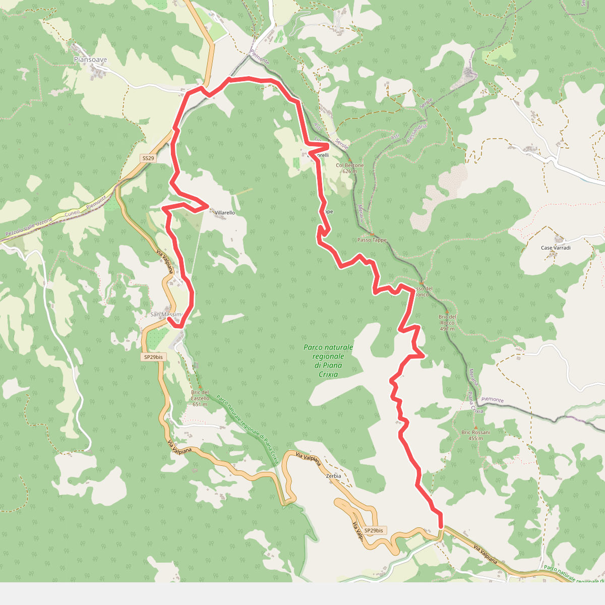 Sentiero 5 del Parco Naturale di Piana Crixia