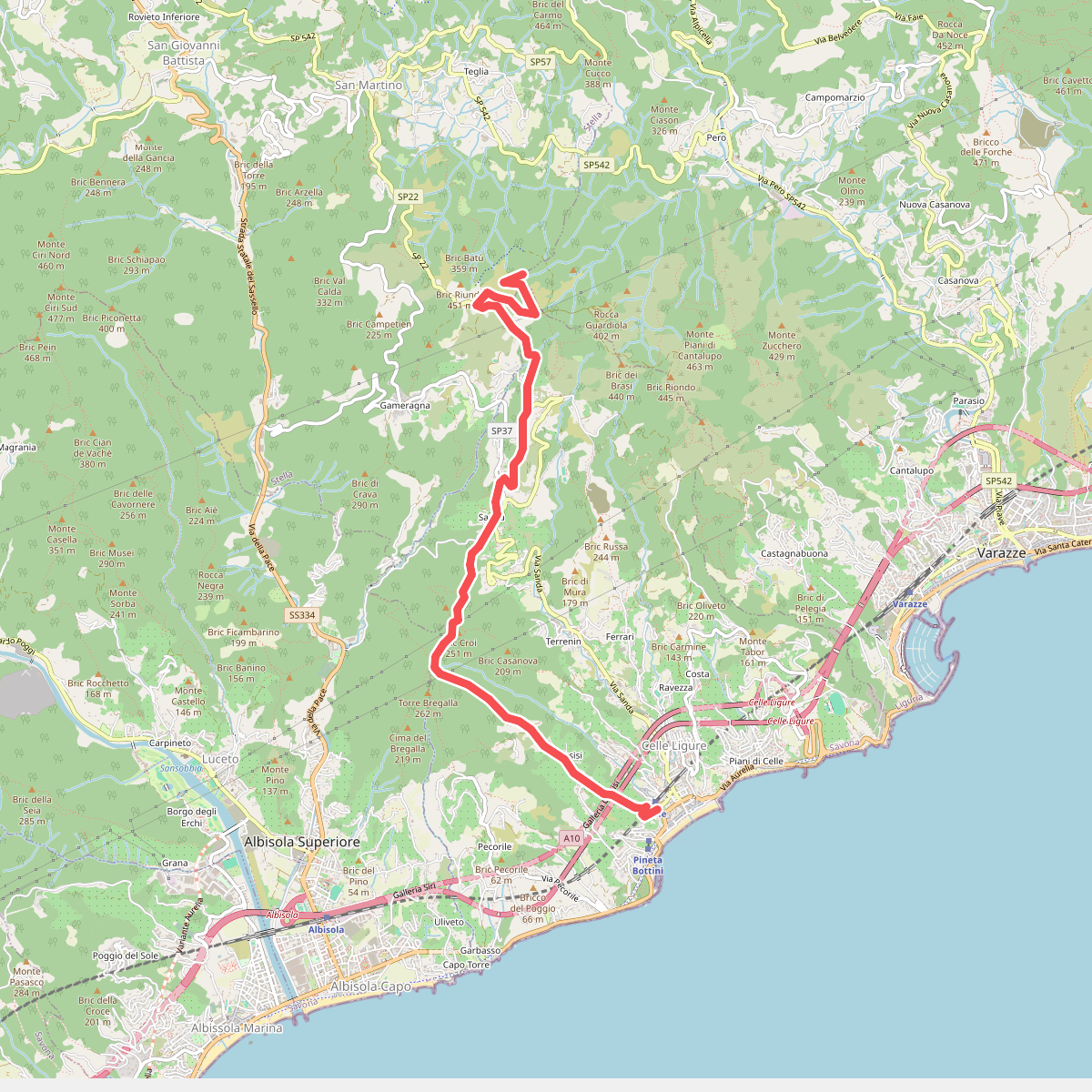 Celle Ligure - Sanda - Bric delle Forche