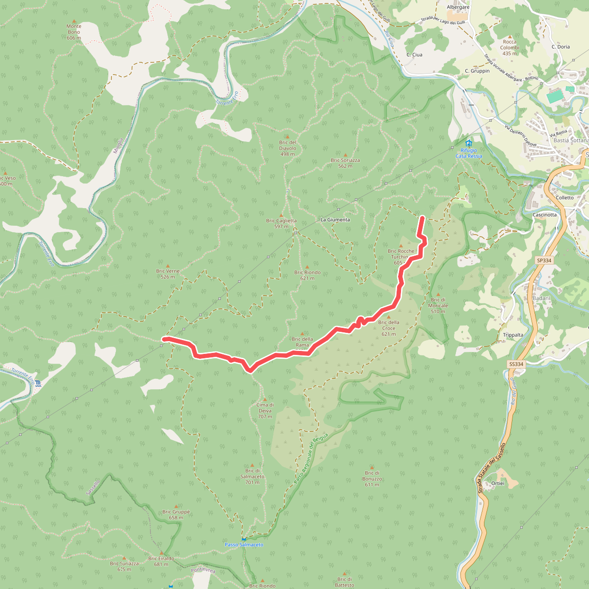 Allacc. Anello Deiva (Rocche Turchine) - Passo della Rama - Allacc. Anello Deiva (Sorite del Groppe)
