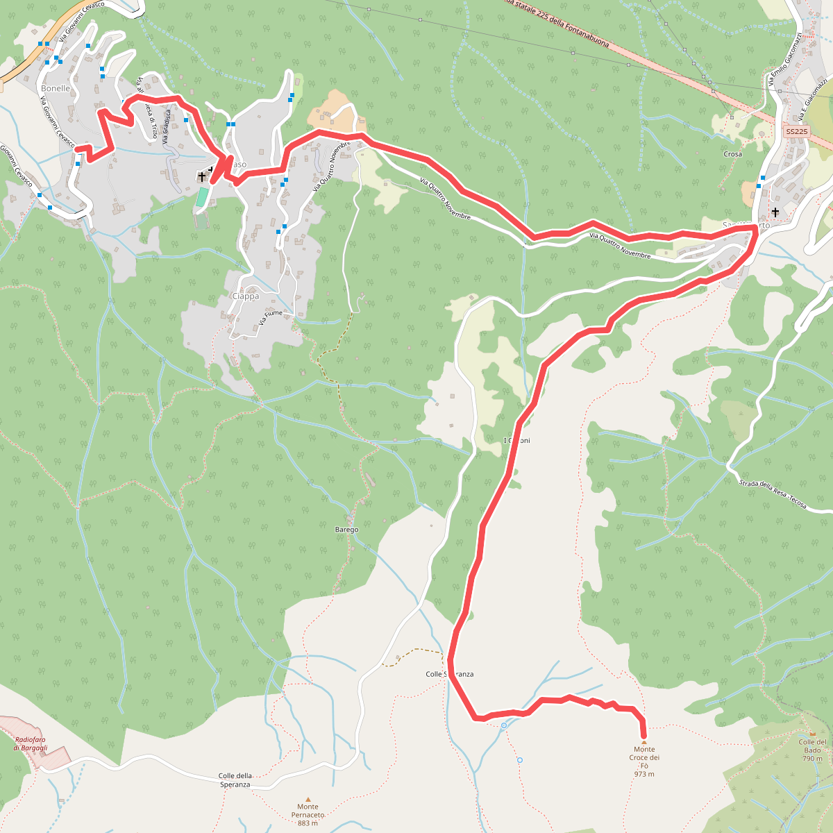 Traso - Sant'Alberto - Monte Croce dei Fo