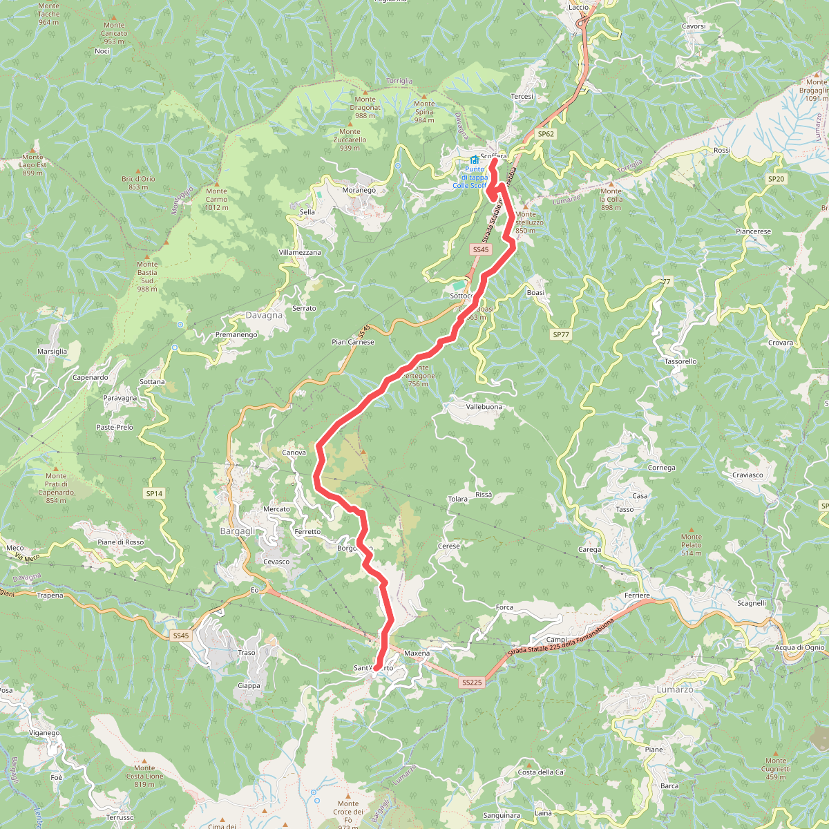 Sant'Alberto-Crocetta-Pendici Sud M. Castelluzzo (AVML)-Passo Scoffera