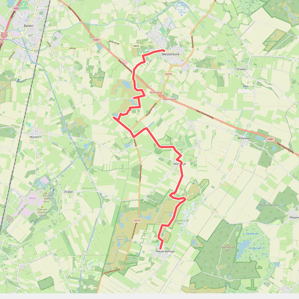 Nieuwe Balinge - Westerbork · Drenthepad etappe 17