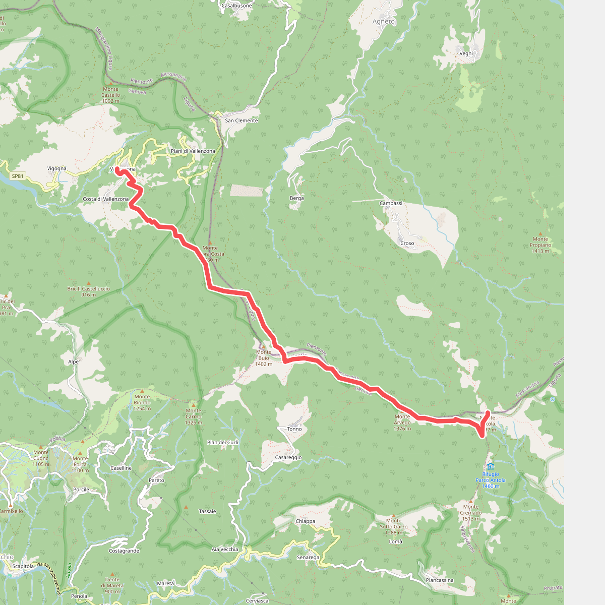 Vallenzona - Passo Sesenelle - Monte Buio - Monte Antola