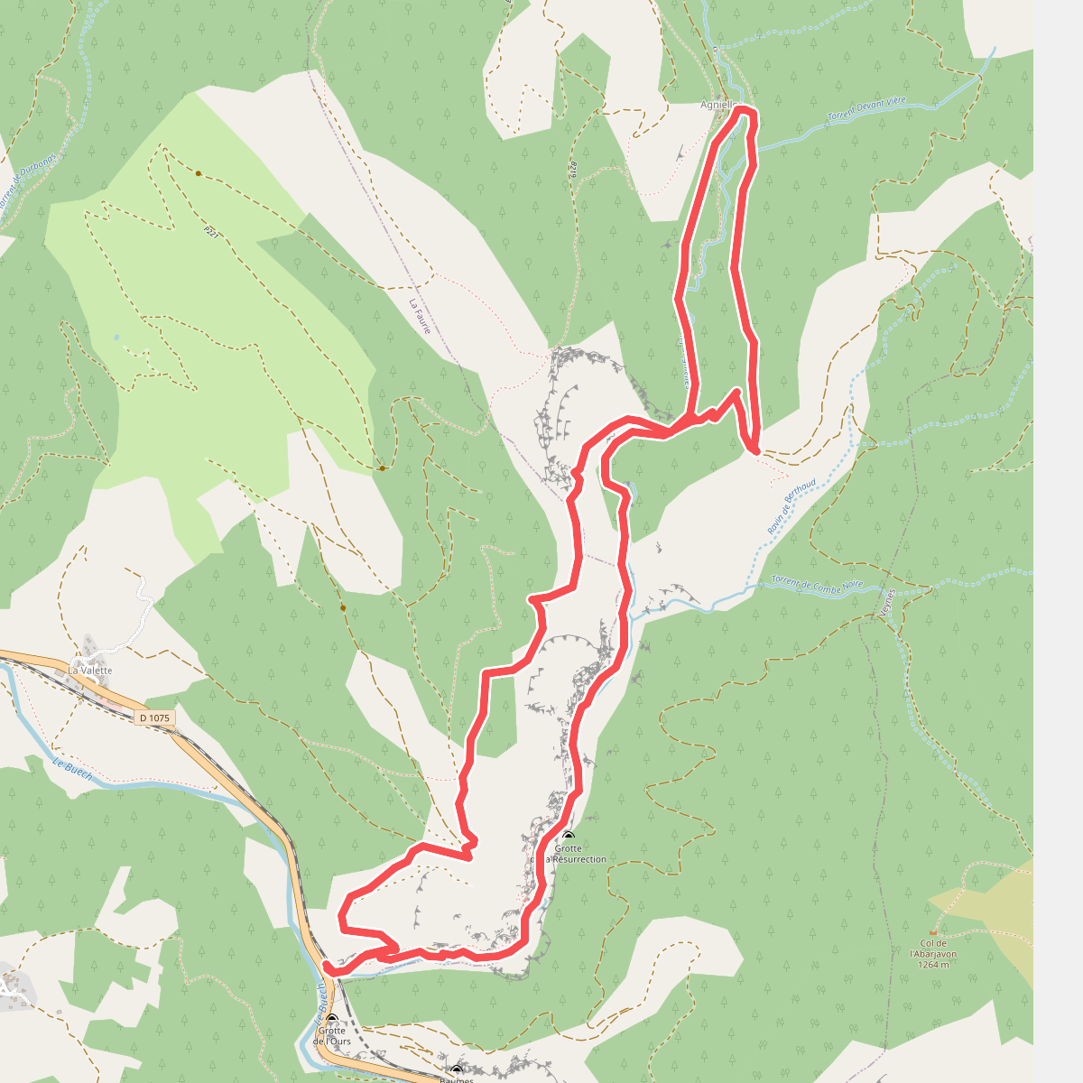 De kloven van het Rif d'Agnielles - Col de l'Angelus