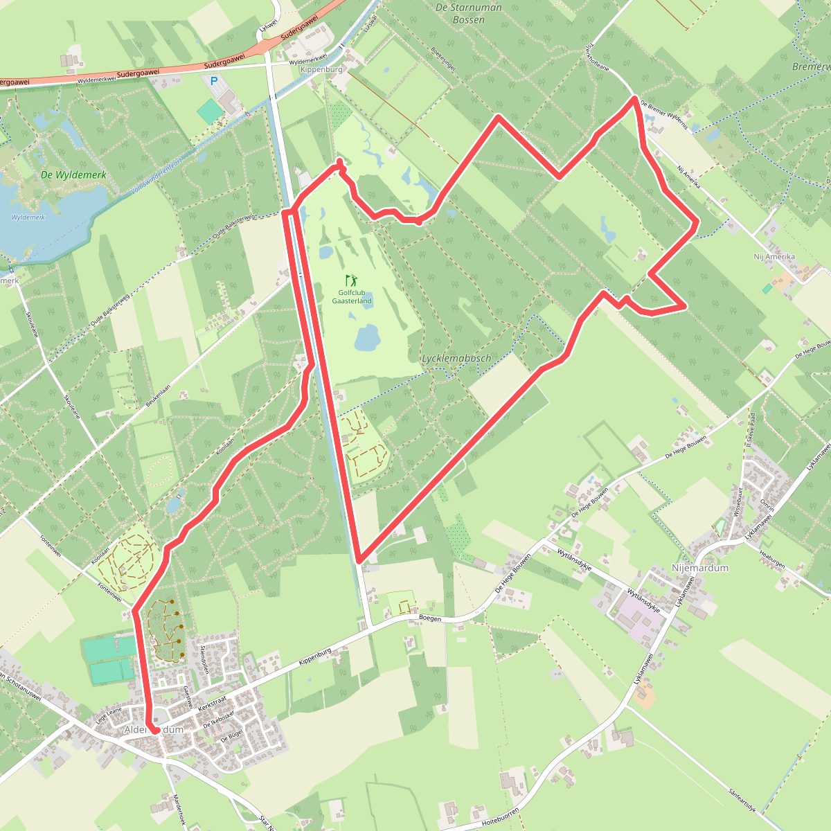 Wandelroute Lycklamabos