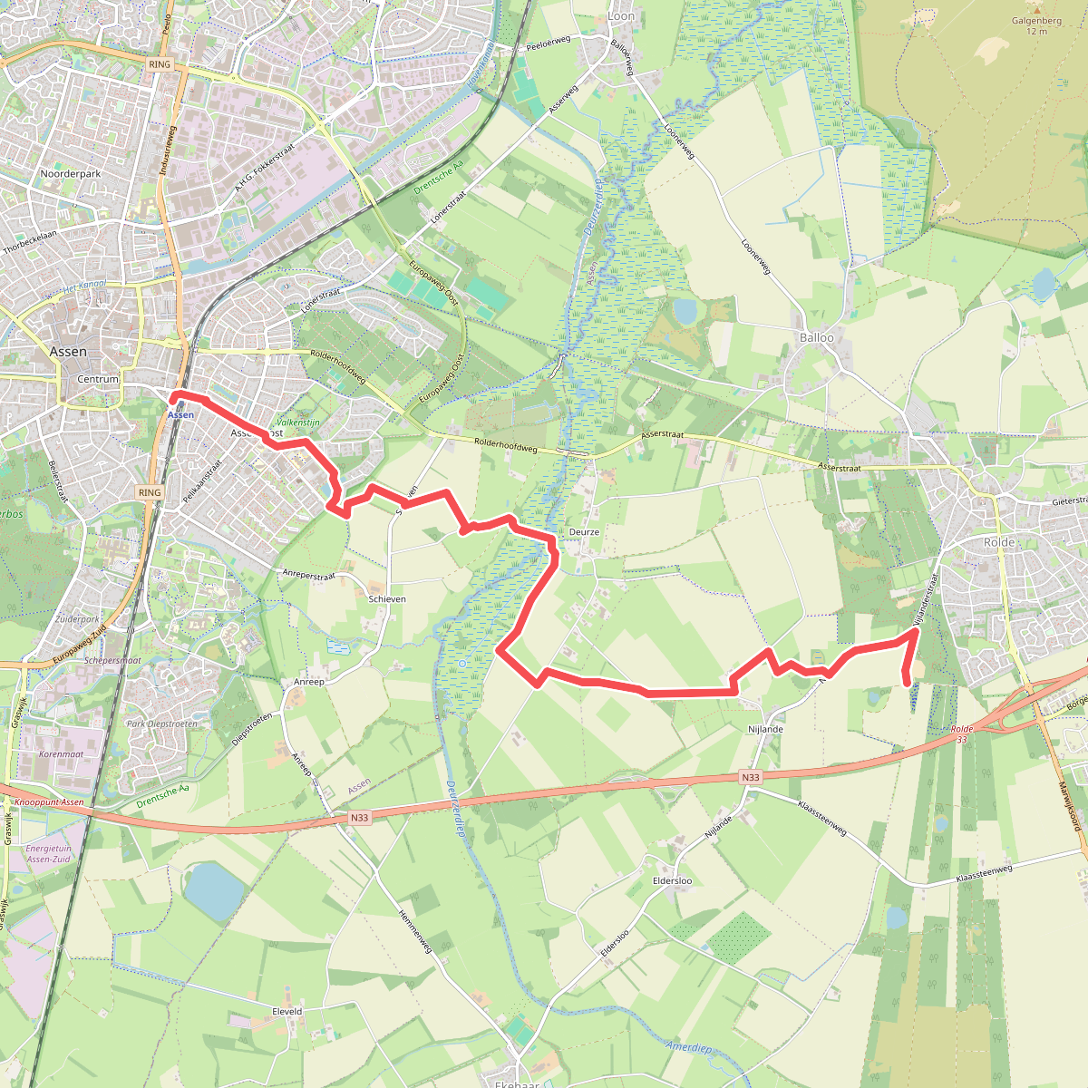 Van Rolde naar Assen