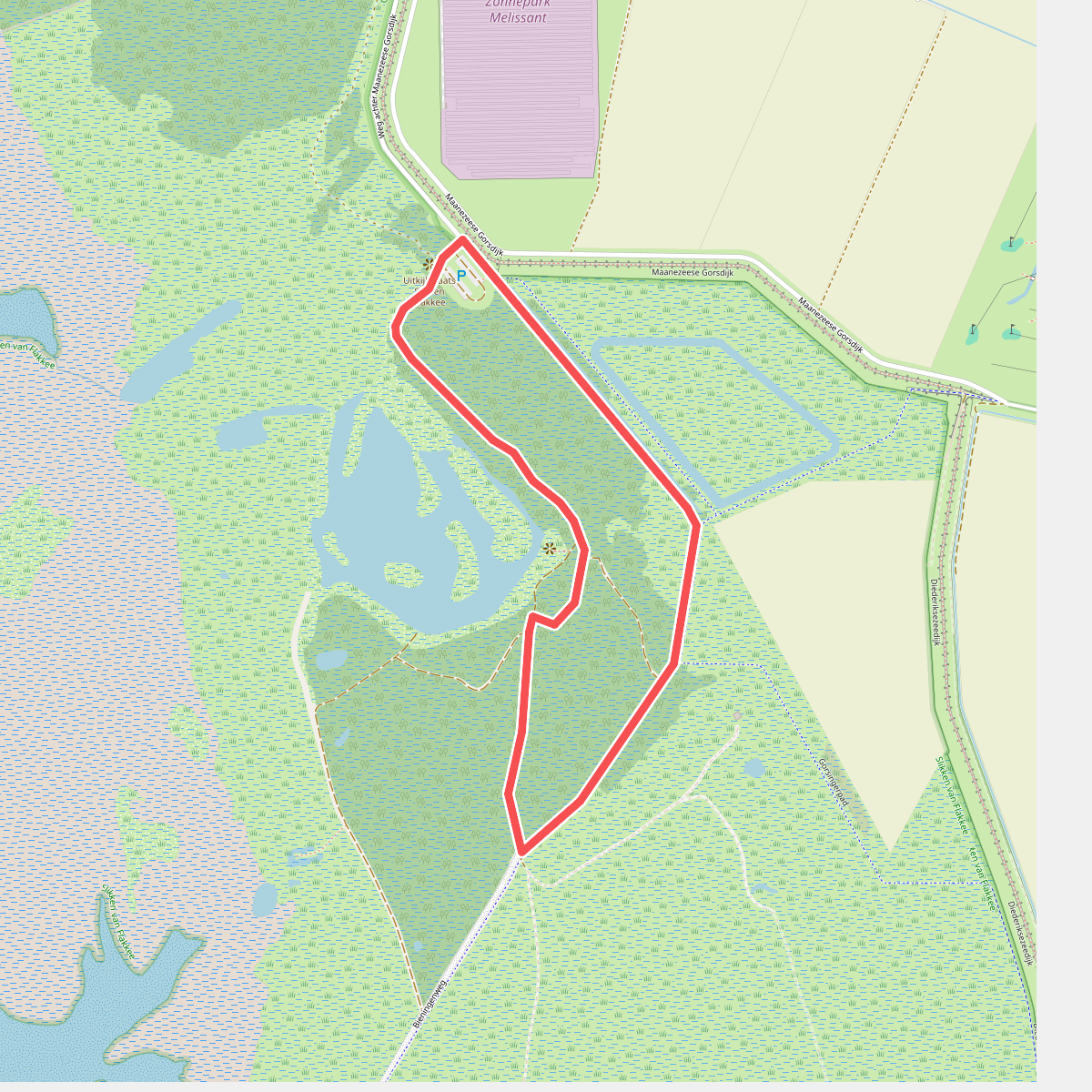 Wandelroute Slikken van Flakkee  geel