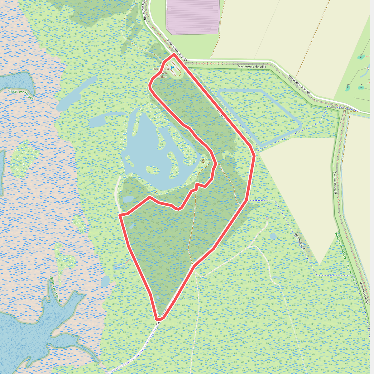 Wandelroute Slikken van Flakkee blauw