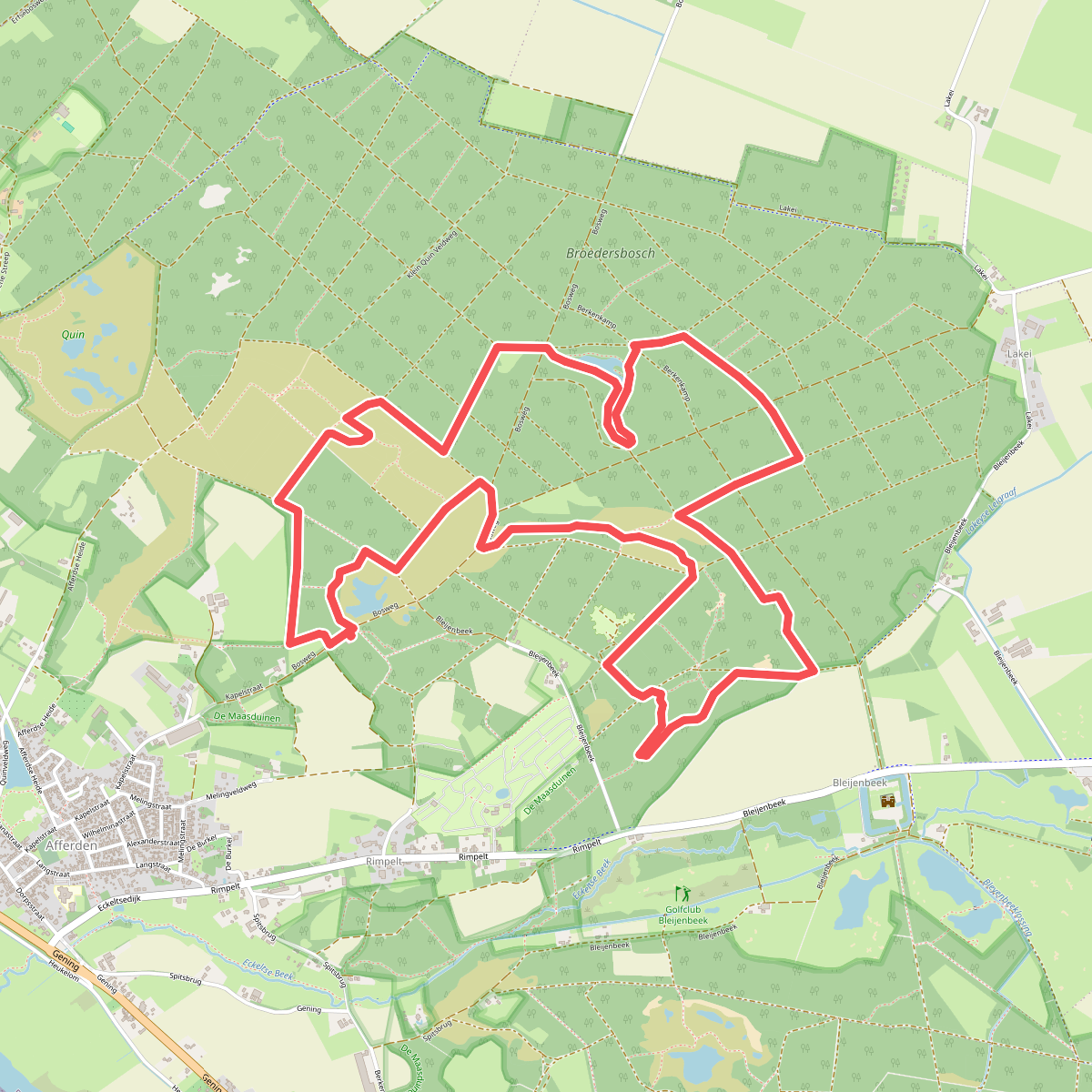 Wandelroute Bos en heide
