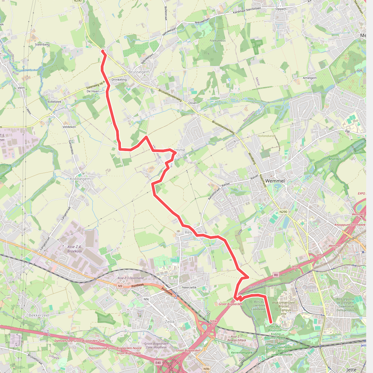 GR 126 Liaison vers GR 128 Brussegem
