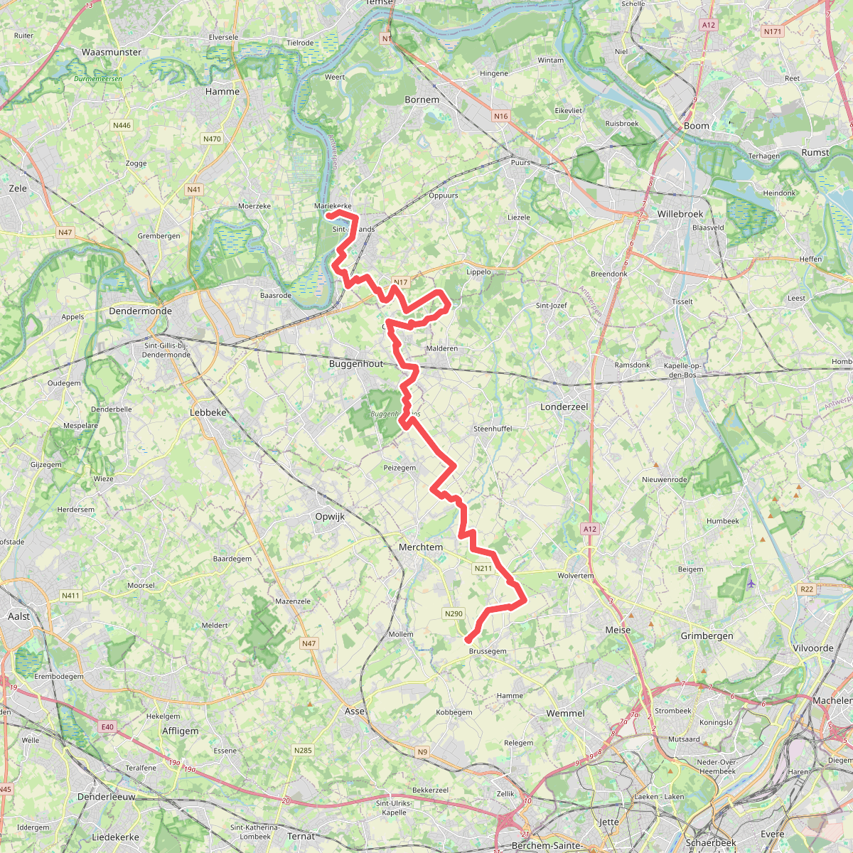 GR 126 Brussegem - Mariekerke