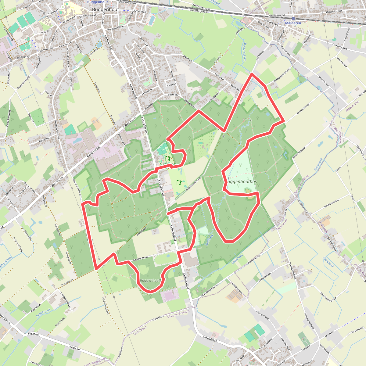 Wandelen en Fietsen in en rond Buggenhoutbos