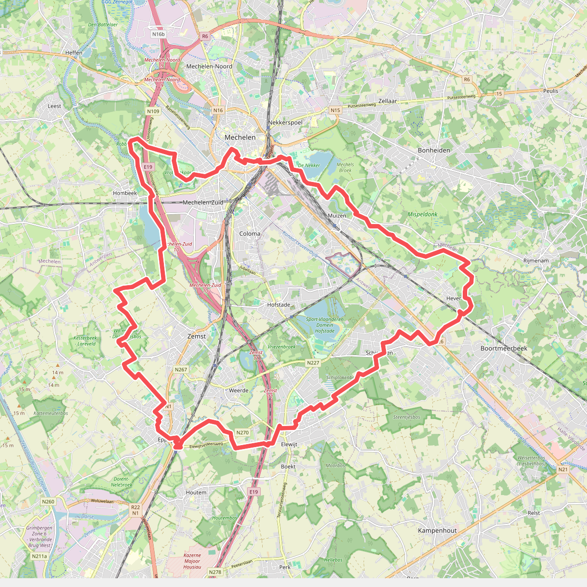 Streek-GR Dijleland Lus 5: Noord-Dijleland vanuit Mechelen