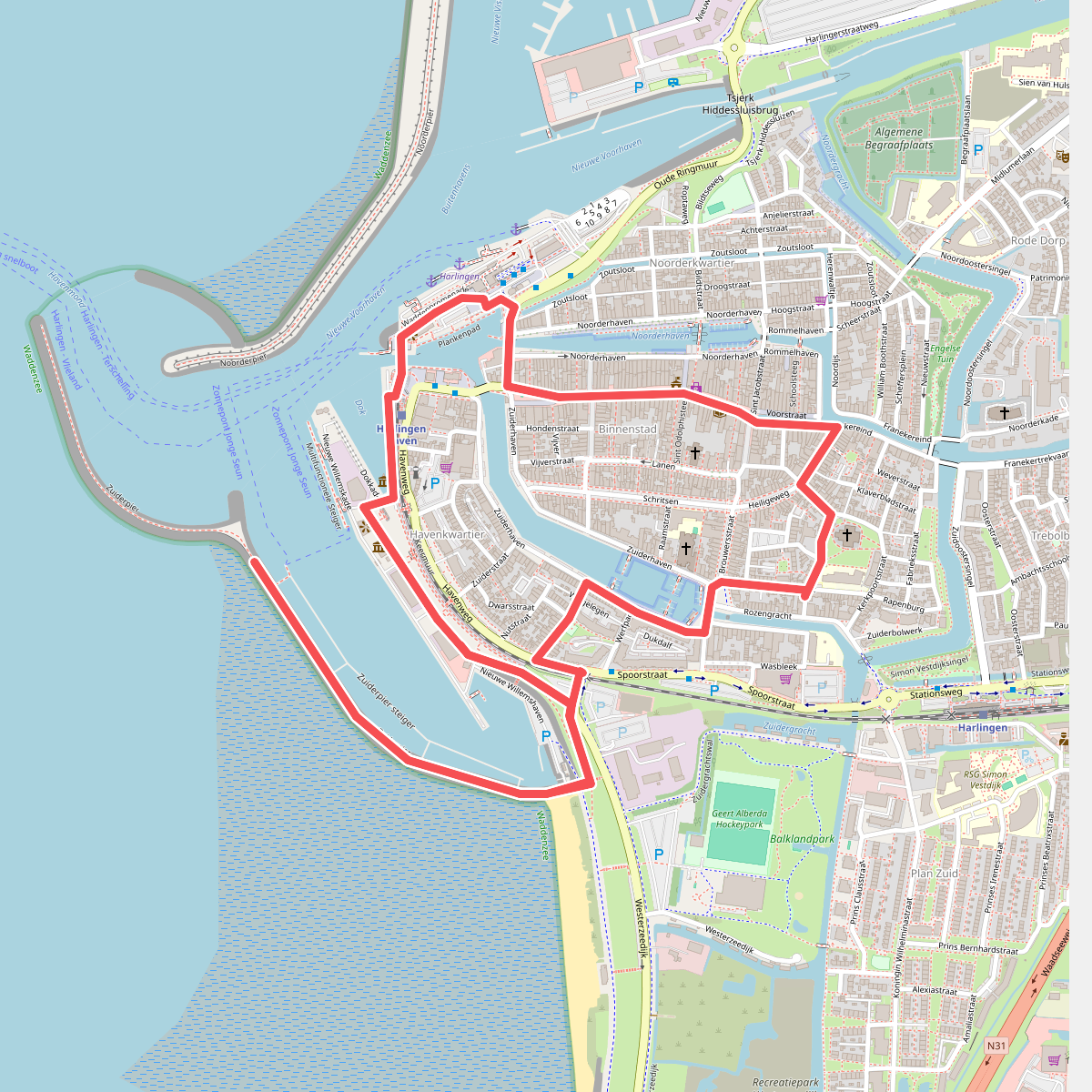 Wandelroute 11fountains: Harlingen