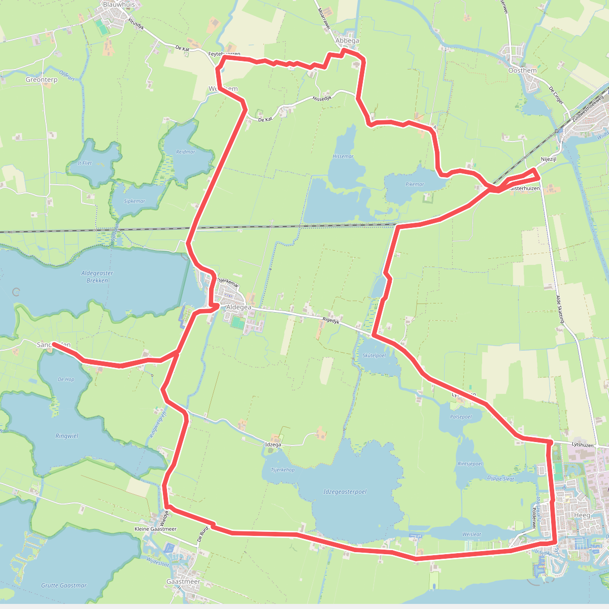 Wandelroute Heeg - Sandfirden - Westhem