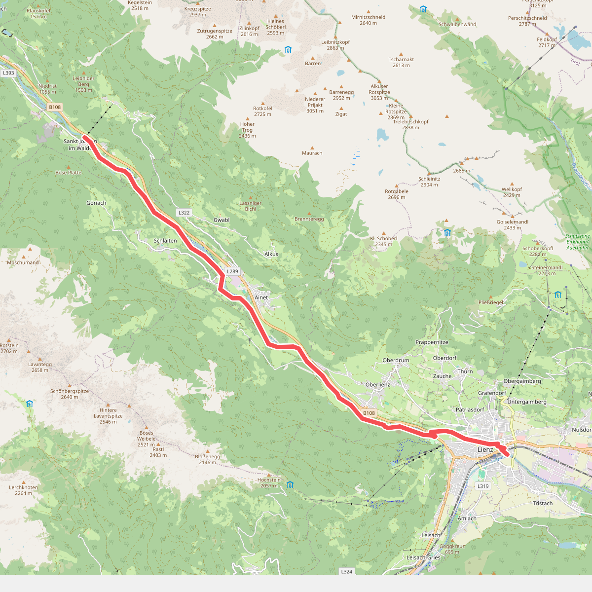 Lienz – Ainet – St. Johann im Walde - Iseltrail etappe 1