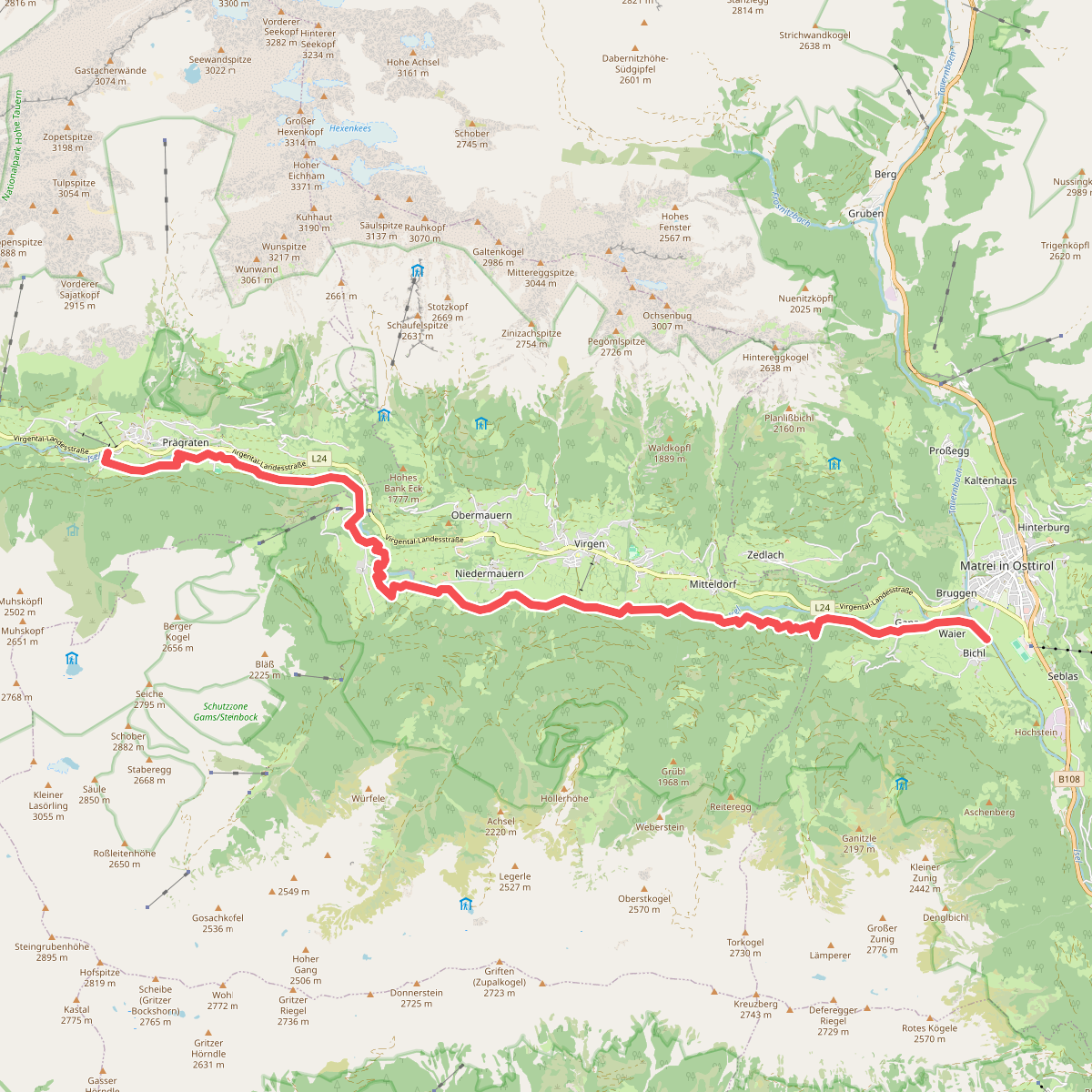 Matrei in Osttirol – Iselschlucht – Prägraten am Großvenediger - Iseltrail etappe 3