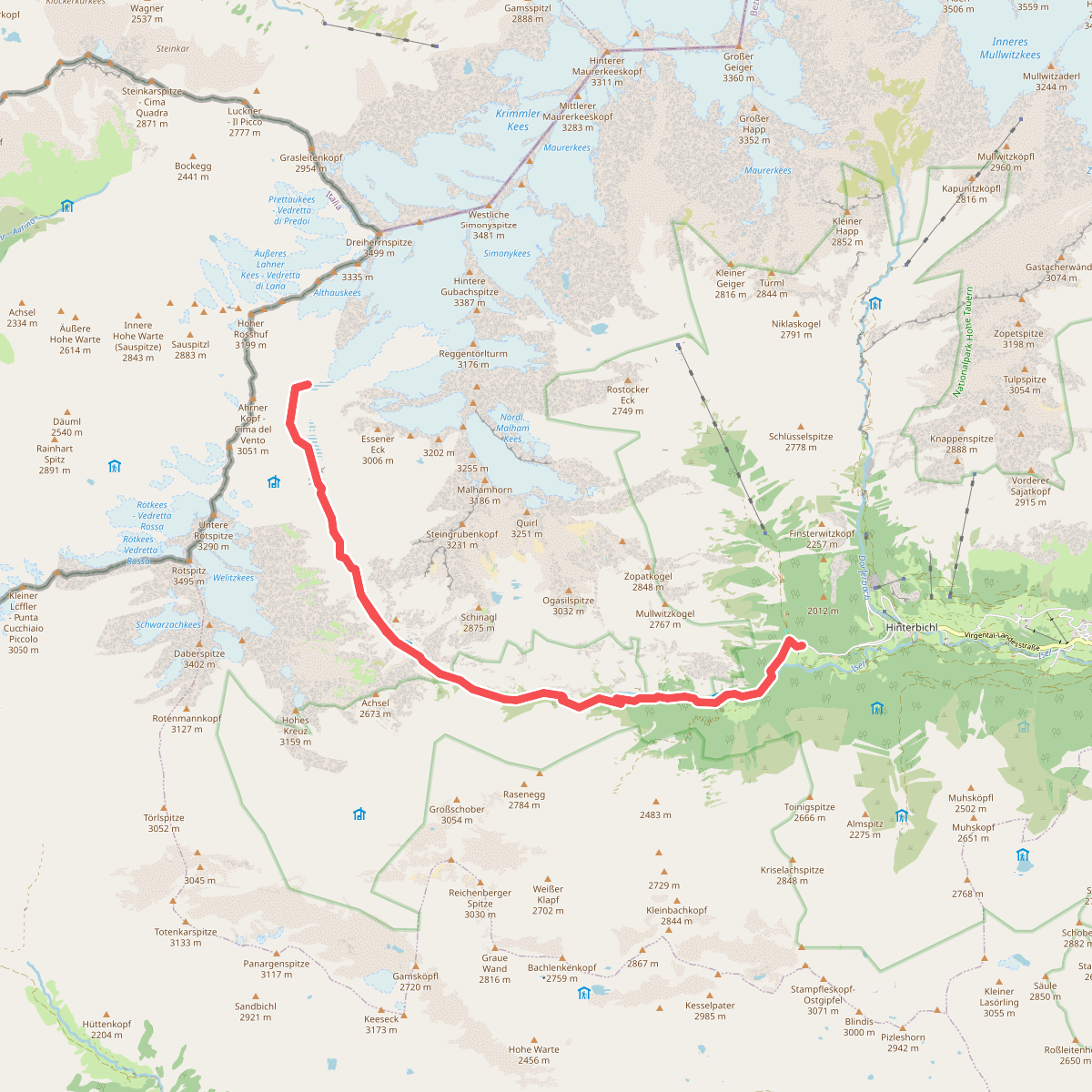 Clarahütte – Gletscherzunge am Umbalkees – Ströden - Iseltrail etappe 5