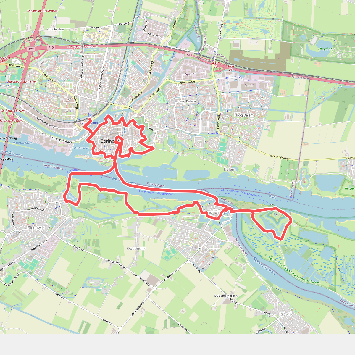 Rondwandeling Gorinchem, Woudrichem en Loevestein