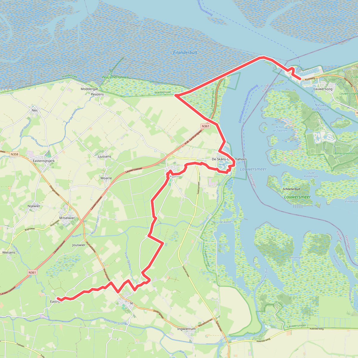 Oostrum - Lauwersoog - Ziltepad etappe 14
