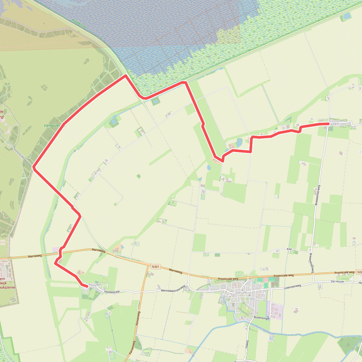 Vierhuizen - Hornhuizen - Ziltepad etappe 15