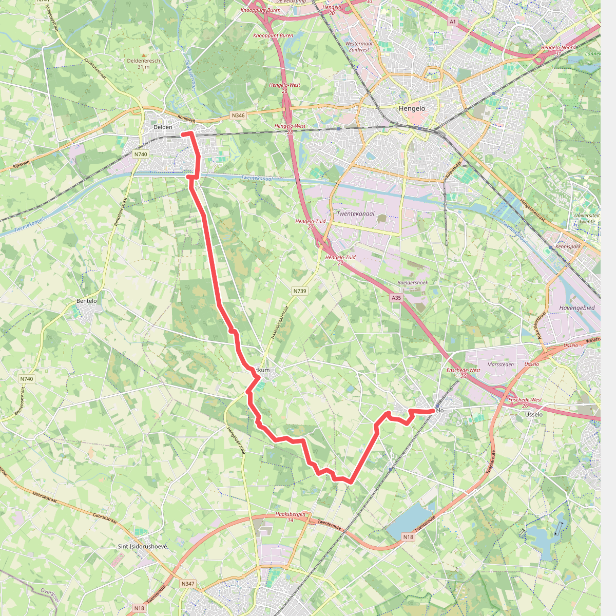 Boekelo - Delden station · Overijssels Havezatenpad etappe 3