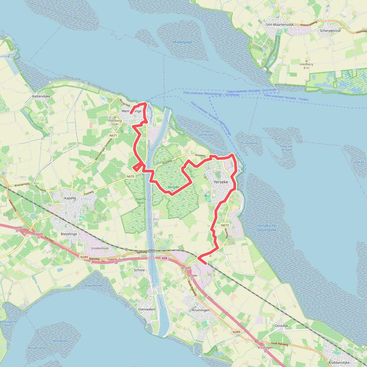 Station Kruiningen-Yerseke - Wemeldinge · Oosterscheldepad etappe 15