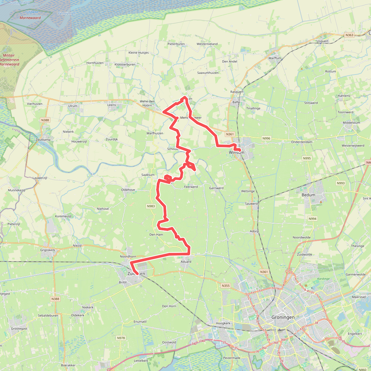 Reitdiepveer lange wandeling