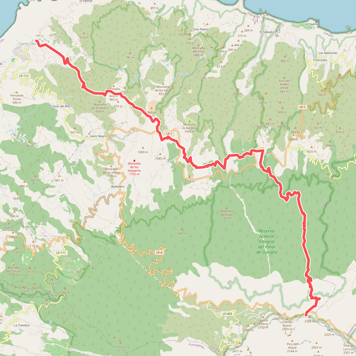 Santo Domingo-Pico de La Cruz