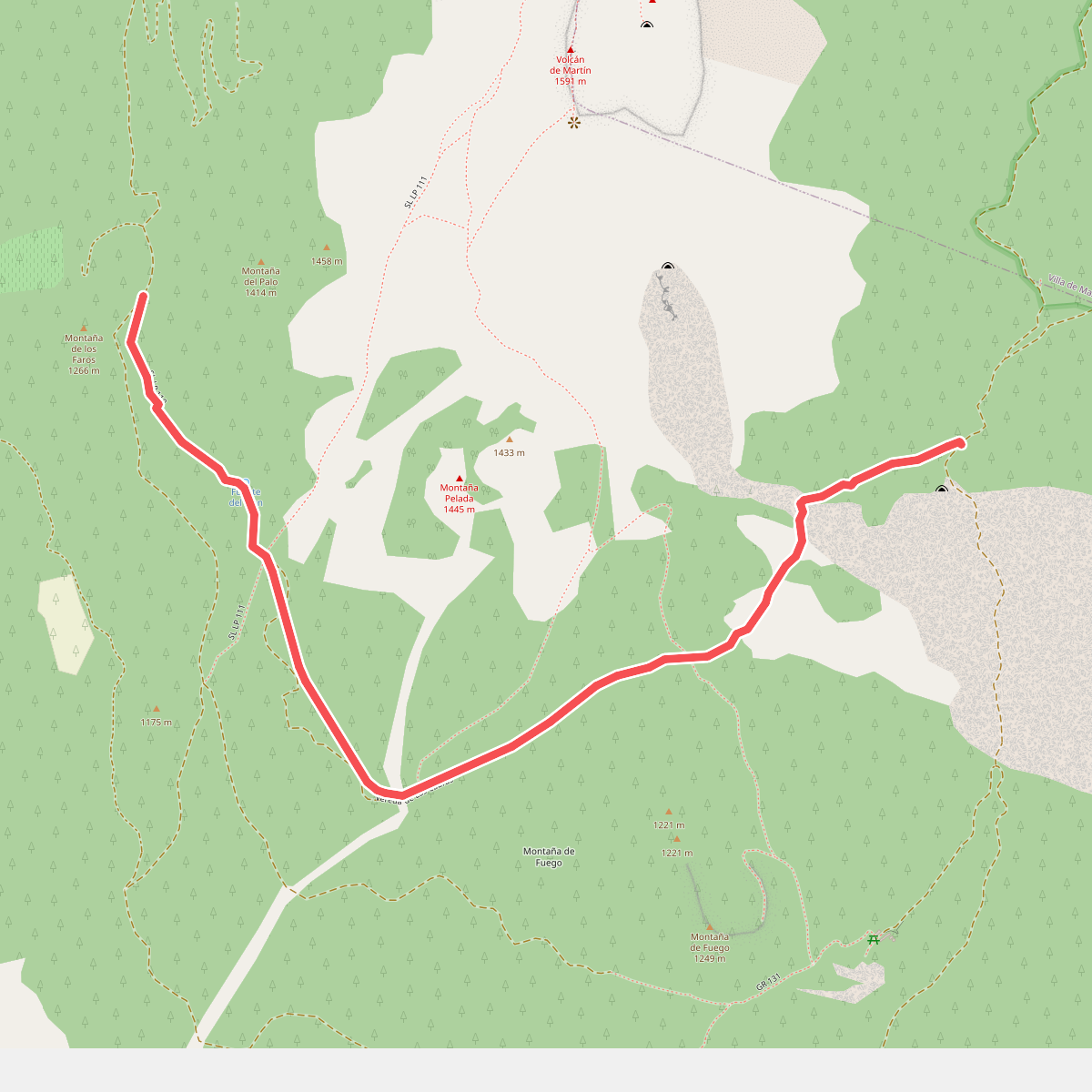Montaña de Los Faros – Pista general del Este