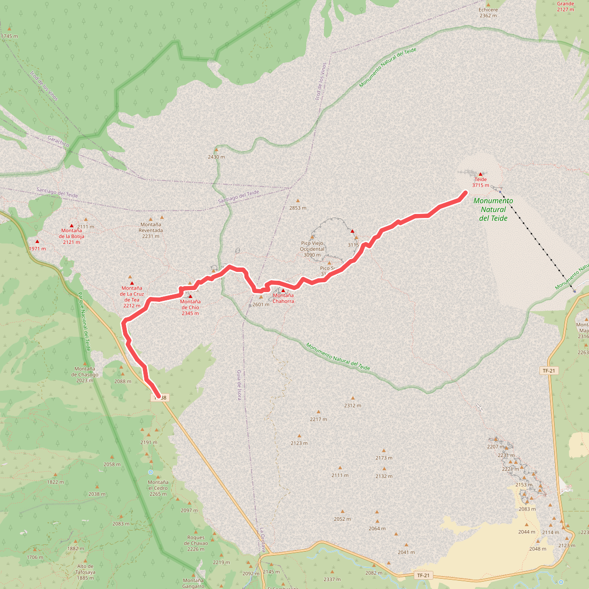 Sendero Teide-Pico Viejo–Mirador de las Narices del Teide