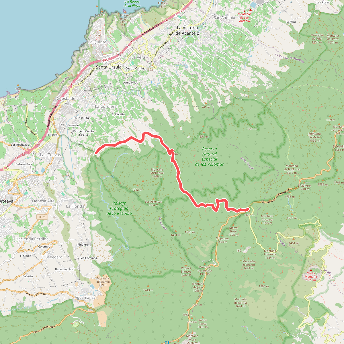 Camino de Candelaria de Santa Ursula