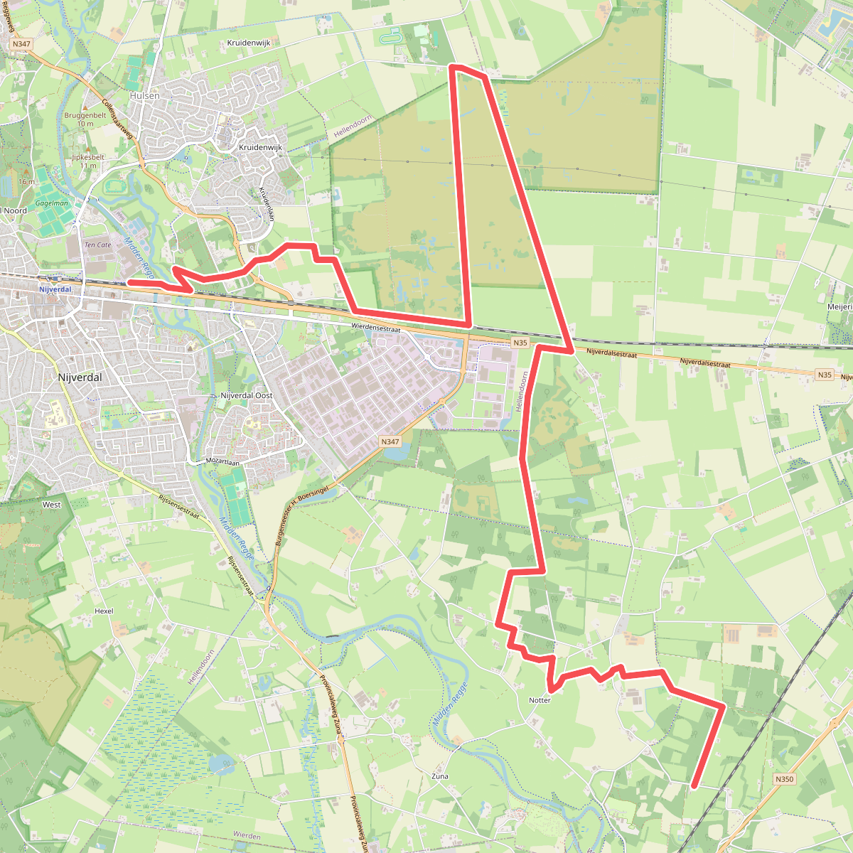 N350 - Nijverdal station · Overijssels Havezatenpad etappe 7
