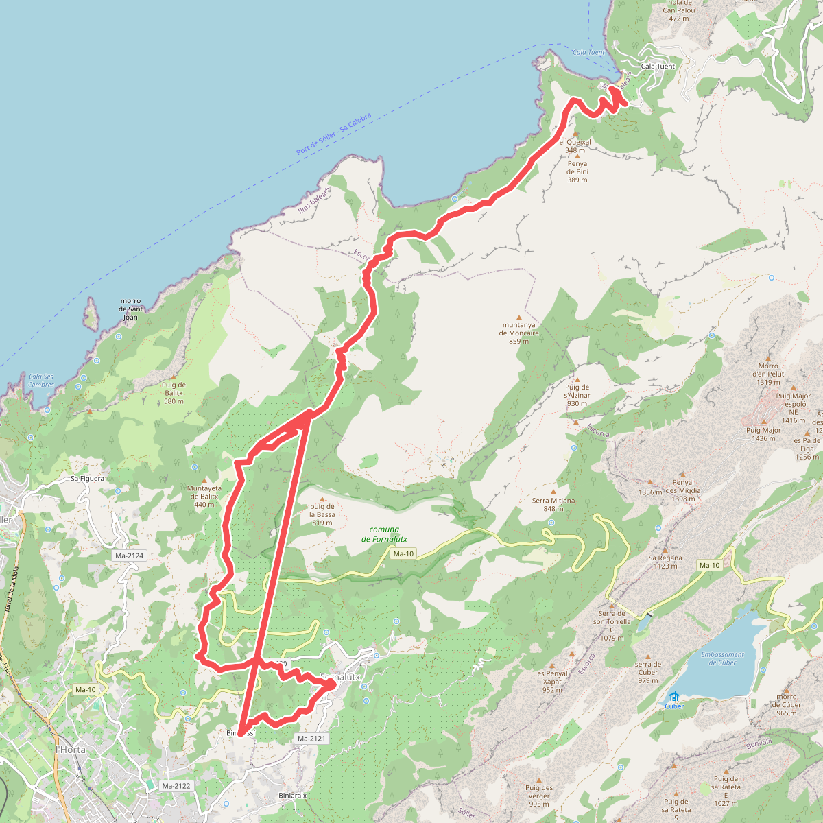 Ruta de Pedra en Sec: Variant 6 Sa Costera: stretch Binibassí - Cala Tuent