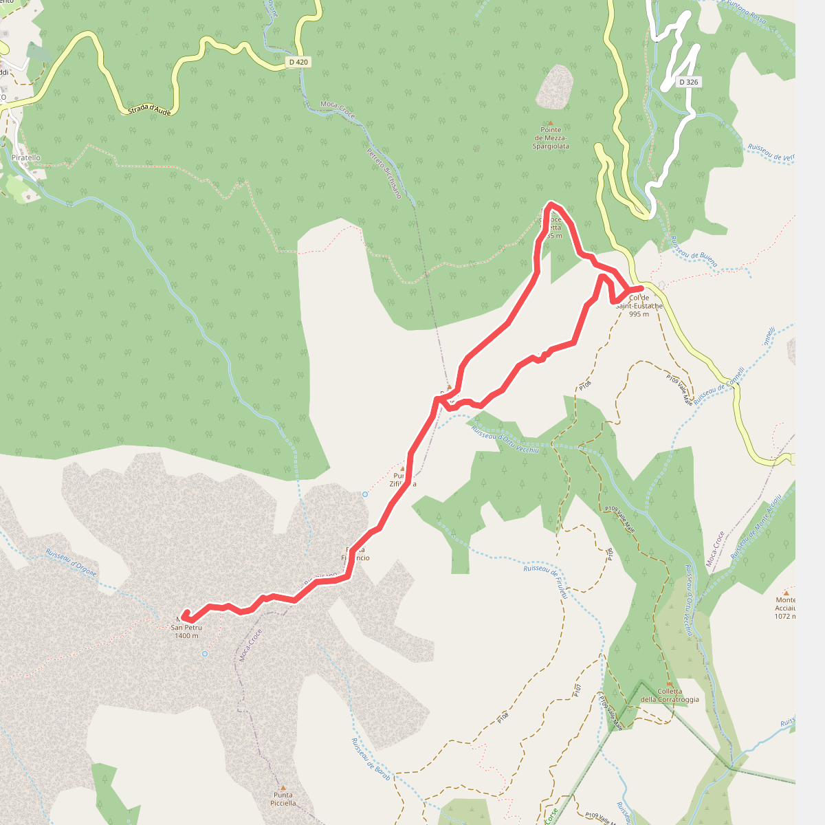 Monte San Petru - Col de Saint-Eustache
