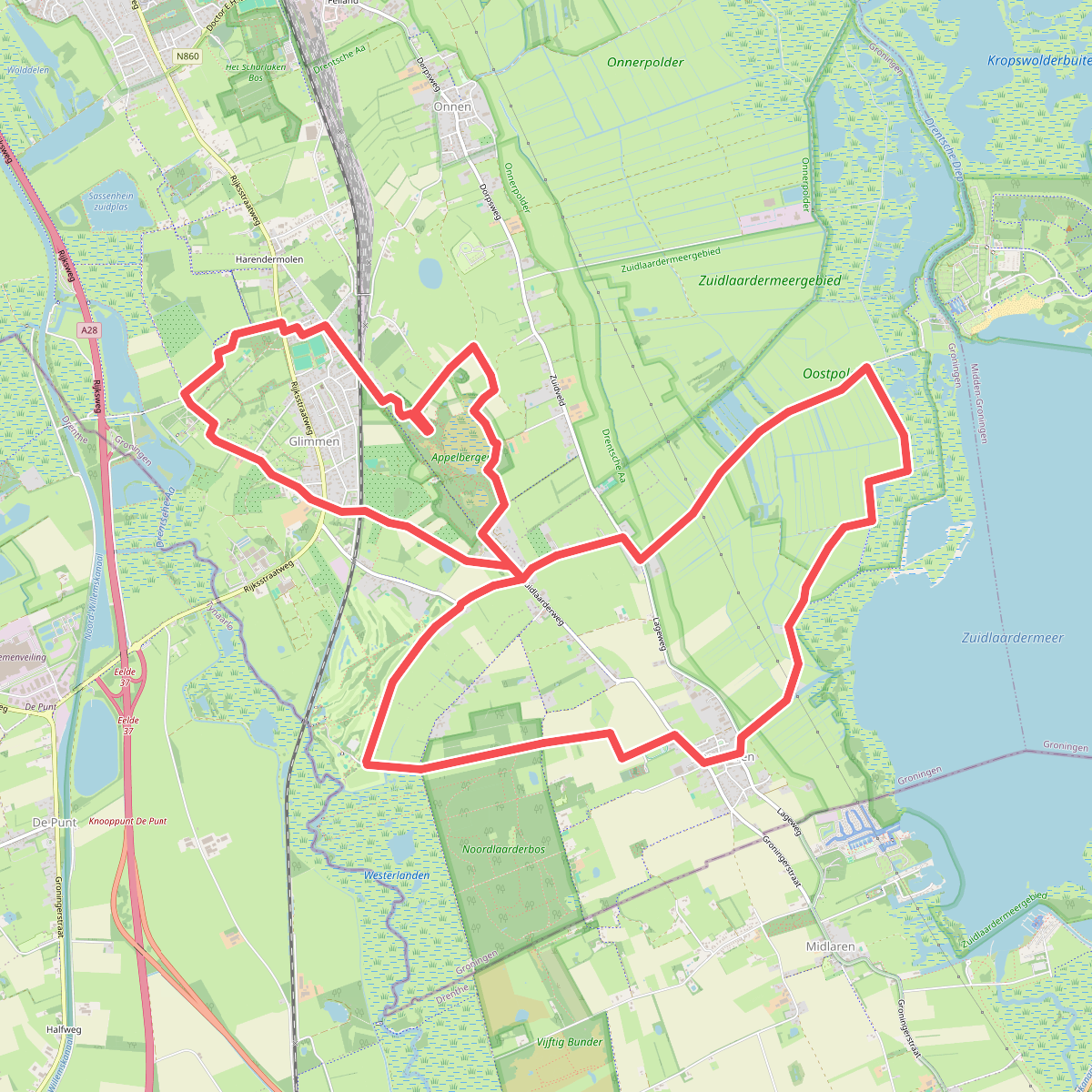 Wandeling rond Glimmen en Noordlaren