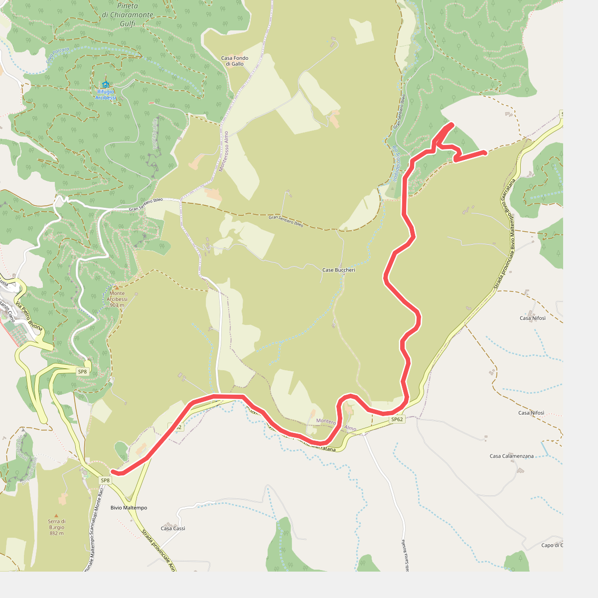 Monte Arcibessi e Contrada Corulla