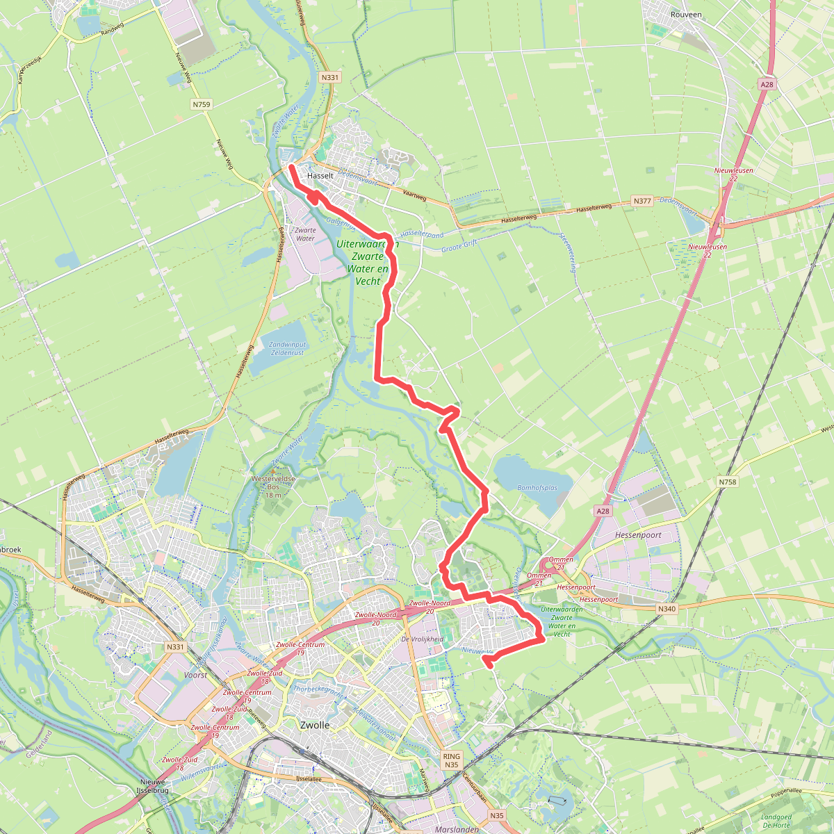 Zwolle - Hasselt · Overijssels Havezatenpad etappe 12