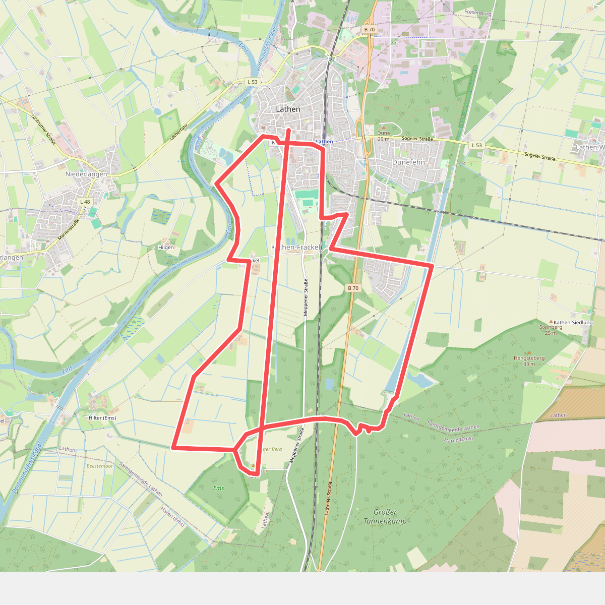 Wanderweg Lathen-Süd Kathen-Siedlung Hilterberg