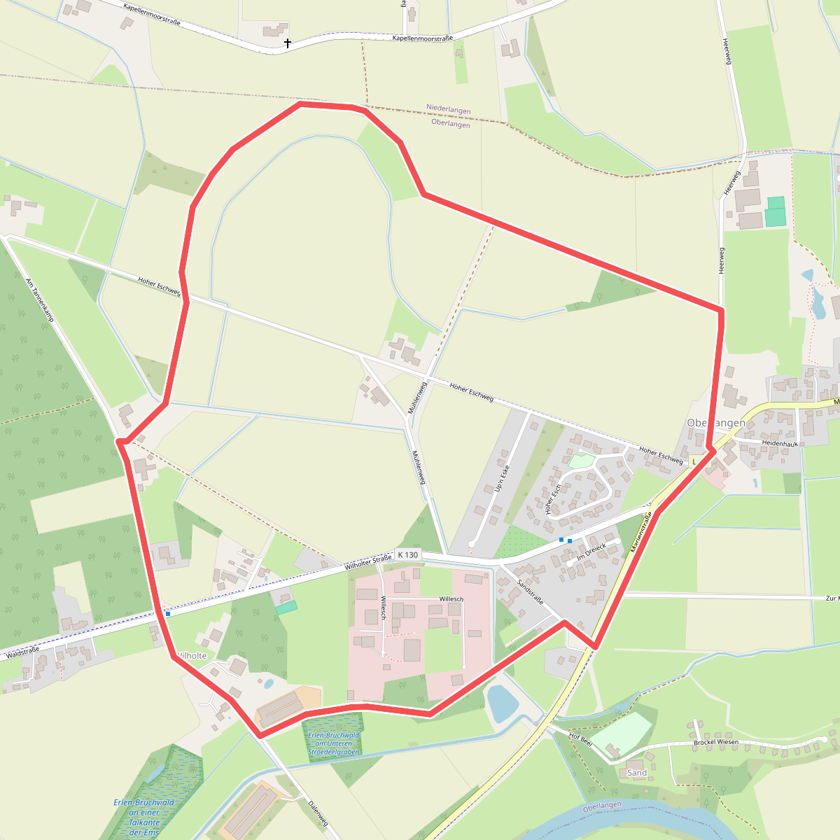 Wanderweg Oberlangen-Wilholte