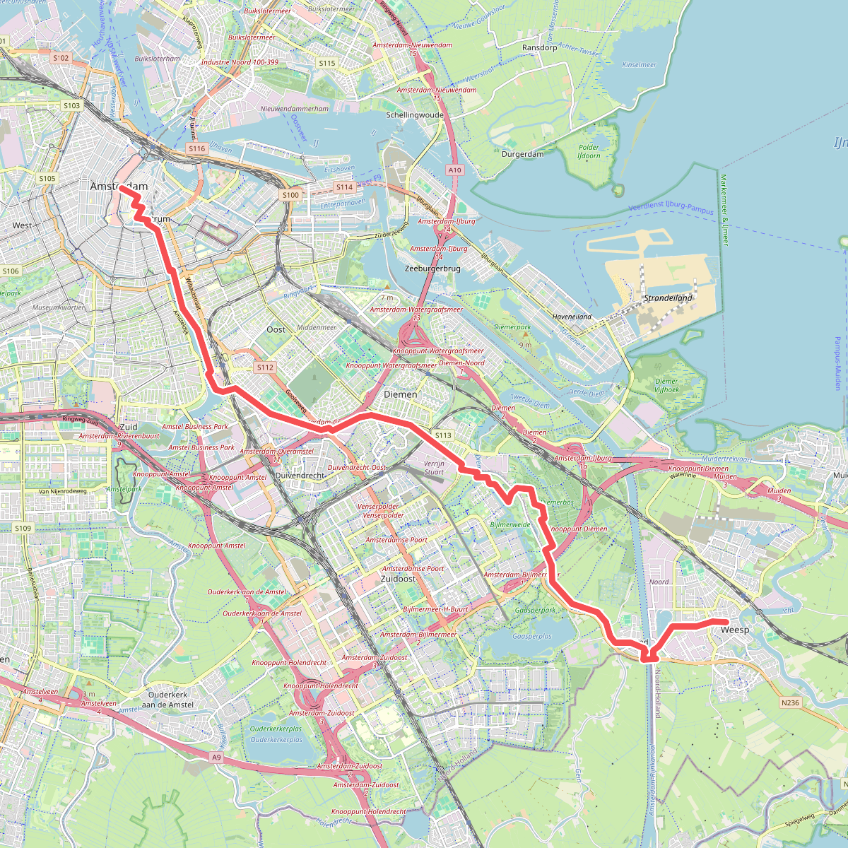 Amsterdam Dam - Weesp station · Floris V-pad etappe 1