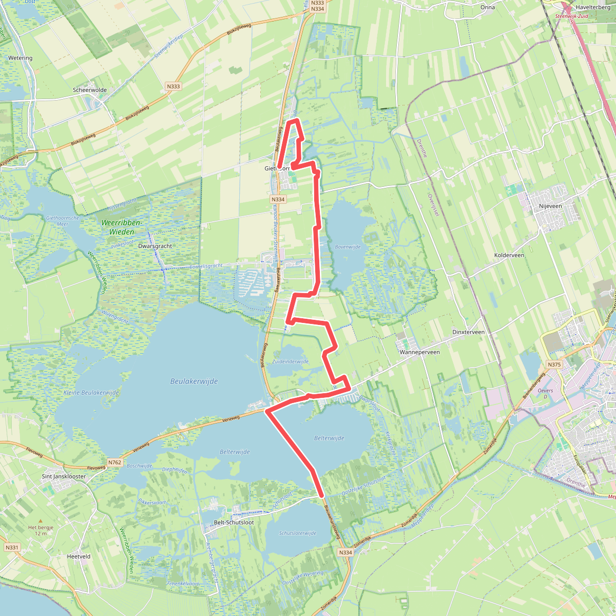 Belt Schutsloot - Giethoorn · Overijssels Havezatenpad etappe 15