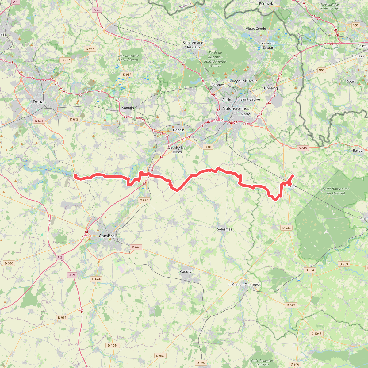 De Aubigny-au-Bac à Le Quesnoy