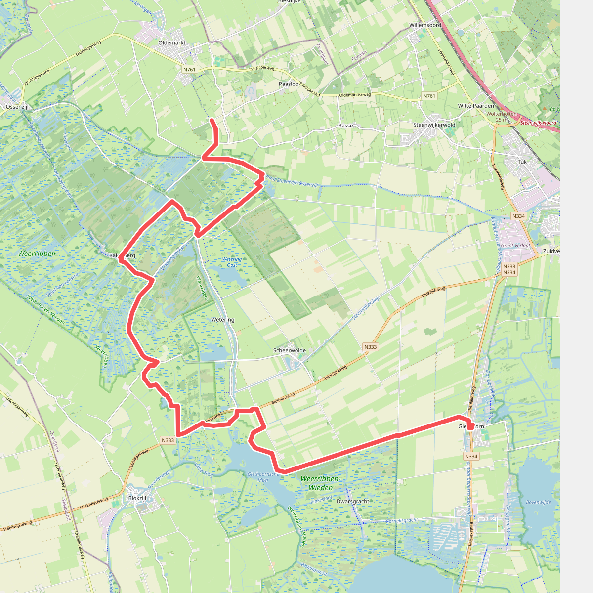 Giethoorn - Oldemarkt · Overijssels Havezatenpad etappe 16