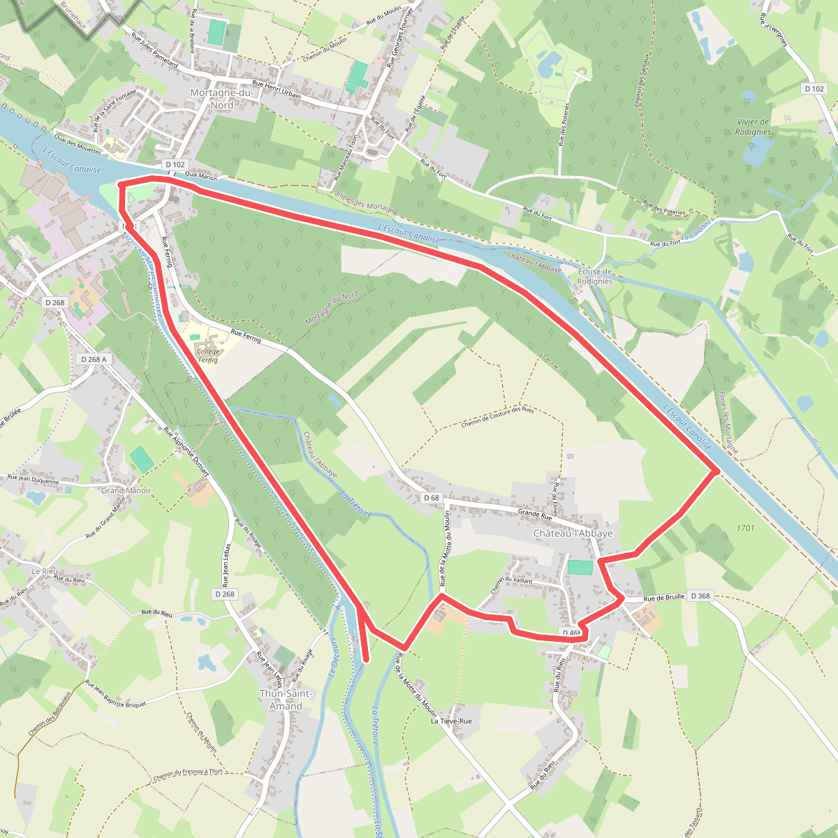 Circuit entre Escaut et Scarpe