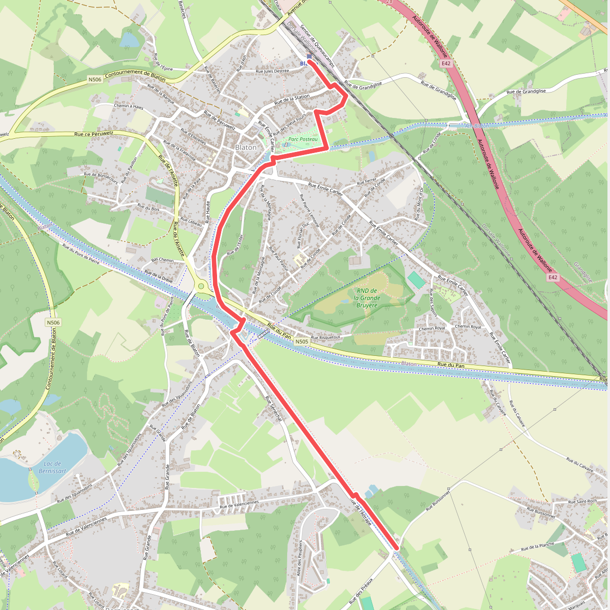 GR 121 verbinding Station Blaton
