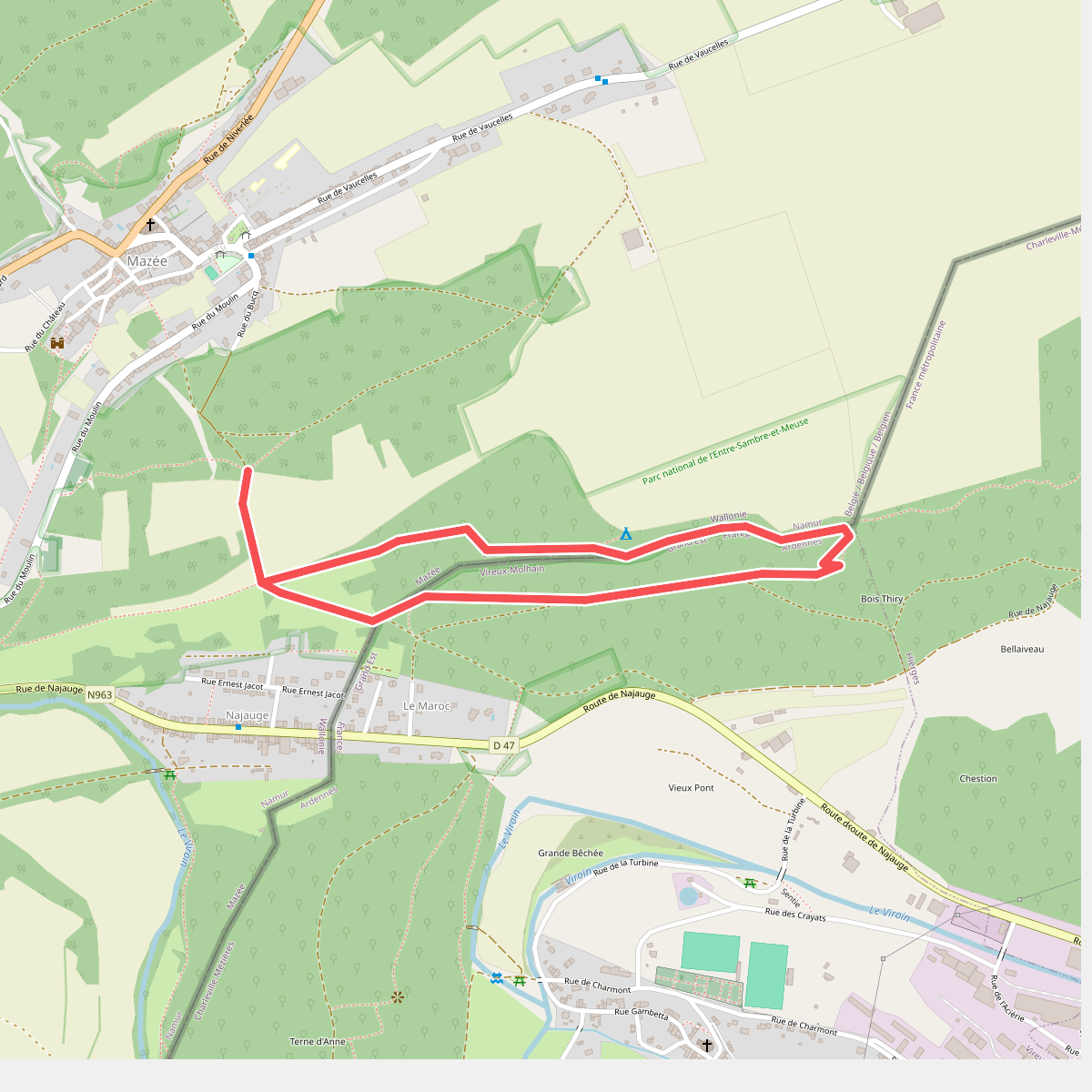 Le sentier de la Frontière